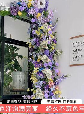 莫奈花园造景仿真花橱窗门店田园风婚礼拱门网红打卡摆设花墙装饰