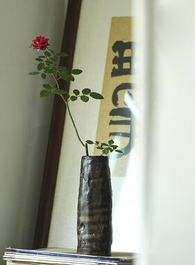 花瓶 大号摆件水培手工器家居日用 花插装饰禅意陶花粗空间
