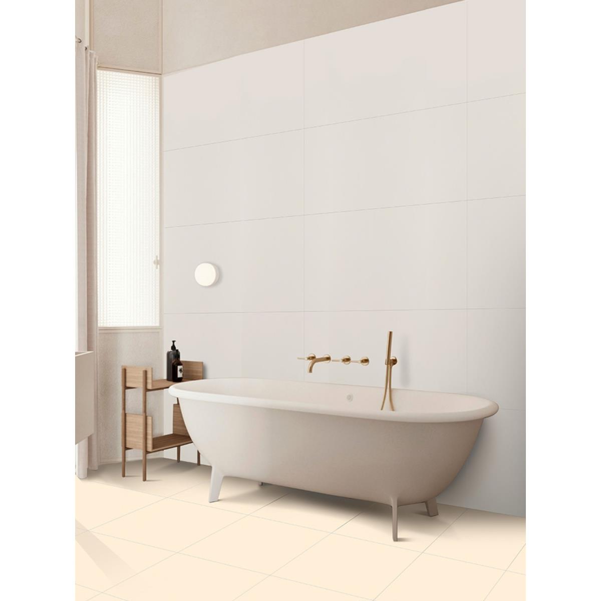 法式莫兰迪素色砖植物花砖400x800卫生间瓷砖浴室奶油白厕所墙砖-图0