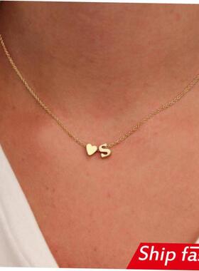 fashion jewelry necklace letter short women chain heart 1