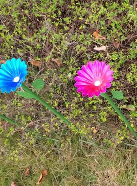仿真铁艺蜜蜂蝴蝶花朵饮水器鸟食盆花园装饰地插摆件户外草坪跨境