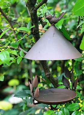 铁质做旧小鸟房子喂鸟器工艺摆件铁质挂件花园装饰