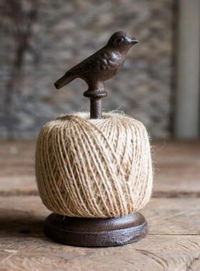 铸铁麻绳架猫咪小鸟缝纫机装饰摆件复古杂货花园庭院阳台铸铁线轴