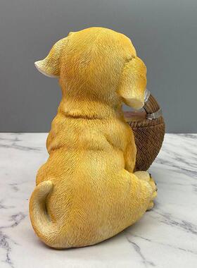 可爱小狗钥匙收纳盒创意家居客厅鞋柜进门餐桌玄关电视柜装饰摆饰