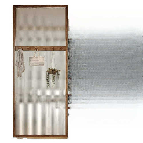 新中式实木浴室办公室玻璃隔断客厅玄关入户门屏风隔断客厅遮挡 - 图0