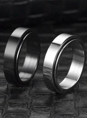 抗压力焦虑坐立不安旋转情侣戒指的情侣R