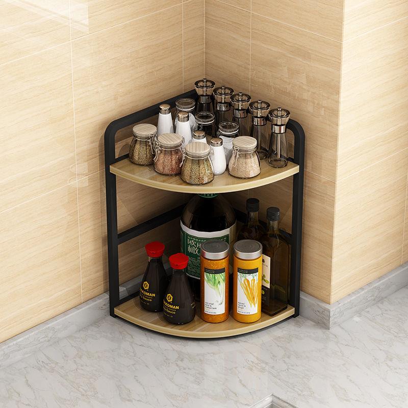 Corner storage rack condiment rack stainless steel triangular corner storage rack kitchen supplies complete countertop condiment rack