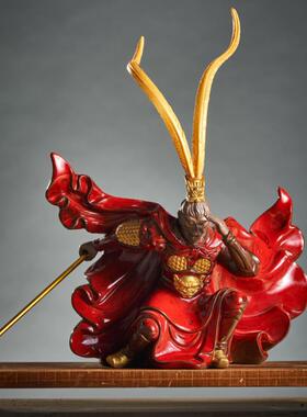 新款辉道 斗战胜齐佛大圣孙悟天工空摆件家居玄关客厅装饰陶瓷艺