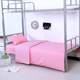 Three-piece school bedding full cotton sheets quilt cover quilt cover pillowcase thickened polyester cotton college dormitory blue