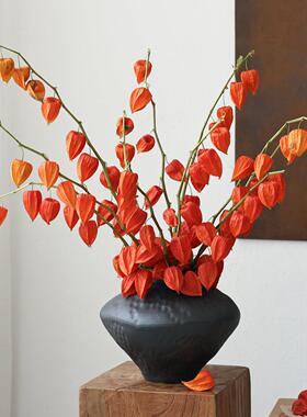 灯笼果红果干花花束客厅摆设红色花瓶插花装饰品摆件天然风干真花