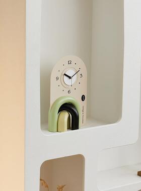 wozoom屋准法式奶油风家居摆件客厅玄关桌面座钟卧室创意装饰品