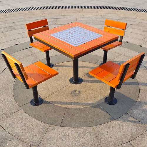 外棋桌公园棋棋牌桌椅盘桌一桌椅庭院桌子棋牌桌盘椅组合四户实木桌椅组合 - 图2