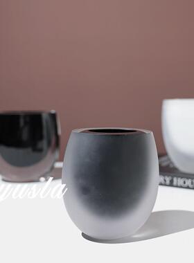 简约客厅茶几柜插干花瓶样板间玻璃花器餐厅摆件家居别墅软装饰品
