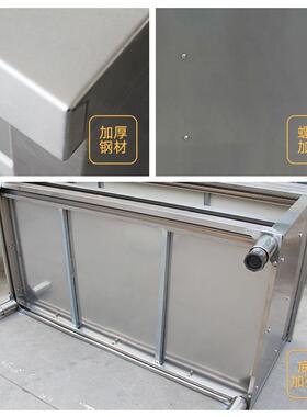不锈钢工作台拉门围边商用饭店打荷台厨房桌子和面台储物柜操作台