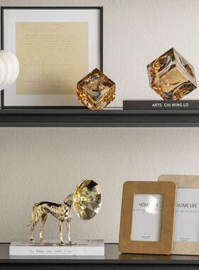 格调高档别墅客厅电视柜开 放格摆件样板房间高级感小众软装饰品