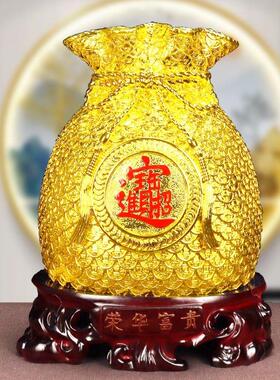 福袋钱袋子摆件存钱罐客厅电视酒柜玄关店铺装饰乔迁开业礼品摆设