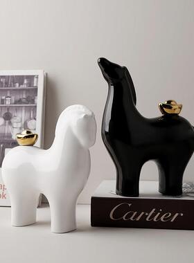 马上有钱摆件现代简约客厅装饰玄关酒柜家居桌面饰品乔迁新居礼品