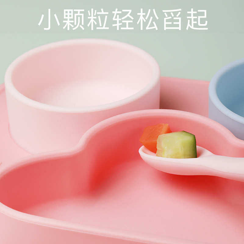 爱咔威IKV宝宝分格餐盘全硅胶防摔防烫吸力大云朵儿童吸盘式餐具,淘宝优惠券,粉丝福利购,淘宝优惠卷