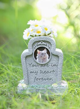 跨境亚马创意宠物猫咪狗殡墓碑摆件树逊脂R7C0B0户外花园爱狗葬宠