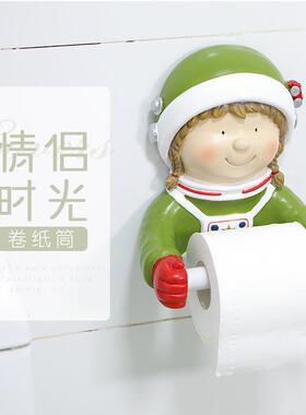 浴室卫生间置物架牙刷架盒子情侣漱口牙刷孔纸巾盒卷纸筒挂架壁饰