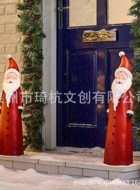 新品热销圣诞节新款圣诞站立老人与雪人庭院摆件装饰品