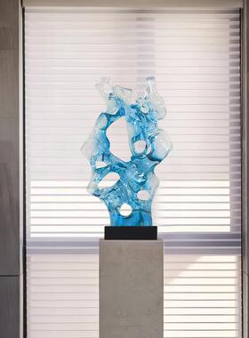 太湖置石雕塑售处酒店大堂装艺术品透明树脂摆件楼大型落装46564