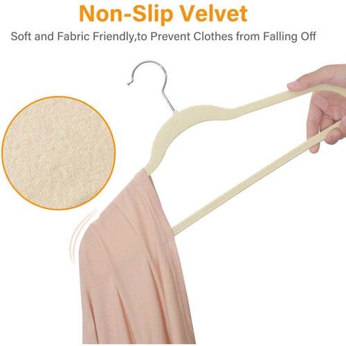 Non slip velvet clothes hanger dress Coat Hanger holder rack - 图2