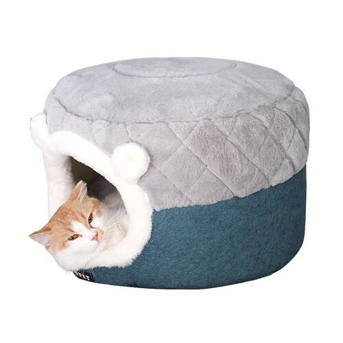 猫窝冬季保暖小猫咪窝四季通用房子全封闭式冬天别墅猫屋睡袋用品 - 图3