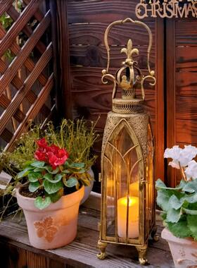 装饰品花园户外摩洛哥防风灯落地造景欧式庭院气氛灯覆古布置摆件