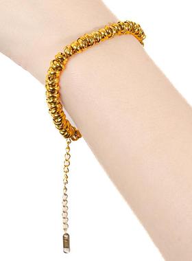 欧美时尚感女钛钢手链18Ｋ金不掉色圆圈环环相扣首饰义乌配饰