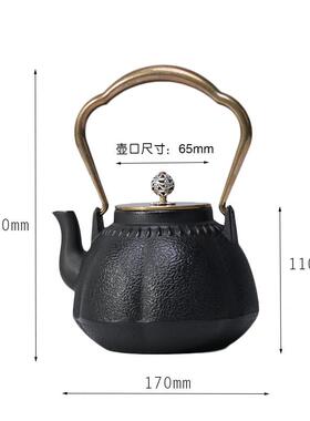 铸铁壶茶馆复古新中式软装饰品样板间售楼处摆件铁茶壶家用烧水壶