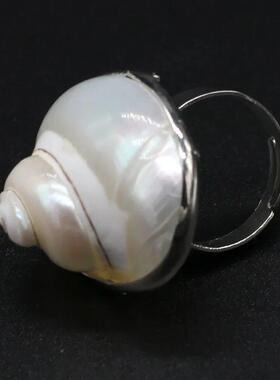 Freshwater Shells Natural Stone three-dimensional Shell Ring