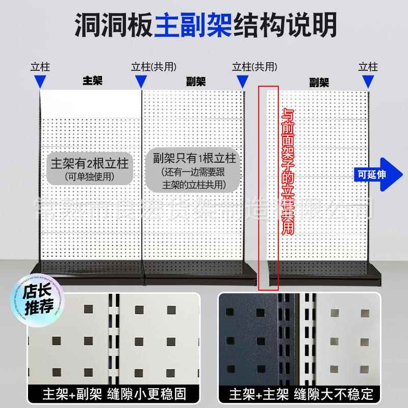 Perforated board storage rack display rack floor-standing steel wall-mounted store billboard storage rack