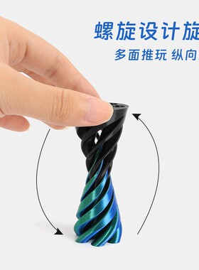 跨境3D打印解压旋旋乐玩具开发螺旋立体结构指尖摆件双色漩涡玩具