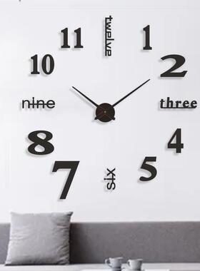 Creative Digital Wall Clock Sticker Watch Modern Design DIY
