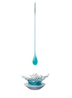 现代酒店大堂别墅客厅透明水滴浪花雕塑吊饰树脂水花摆件软装饰品