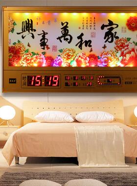 2026新款蓝牙音乐WiFi网络卫星授时LED万年历电子钟客厅风景挂墙