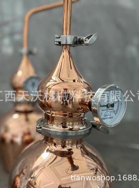 天沃机械2L实验小型壶式蒸馏设备家用提纯复古纯紫铜白兰地蒸馏器