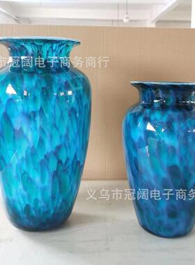 样板间琉璃厚实玻璃花瓶装饰摆件