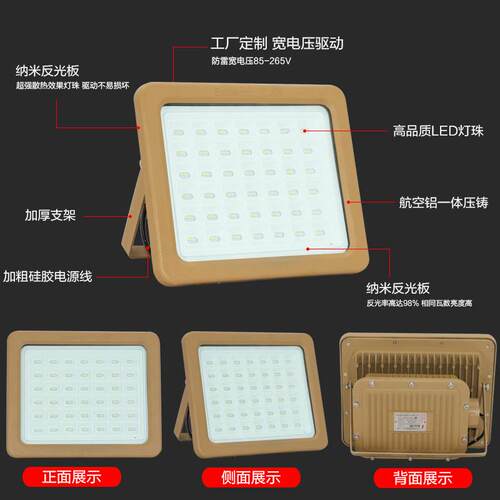 led防爆灯隔爆型投光灯100W200加油站仓库厂房户外防水应急泛光灯 - 图1