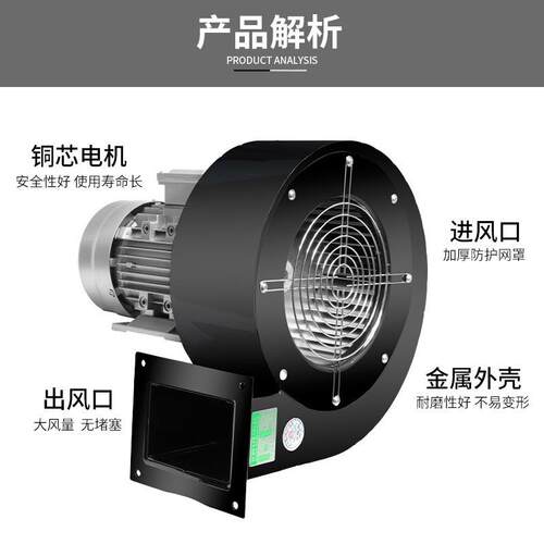 df耐高温离心风机DF-250W小型低噪音多翼式离心风机加长轴引风机 - 图1