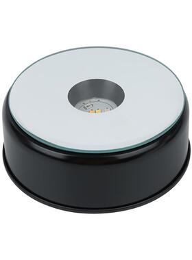 LED静音90旋转七彩白光灯座工艺摆件发光水晶内雕底座