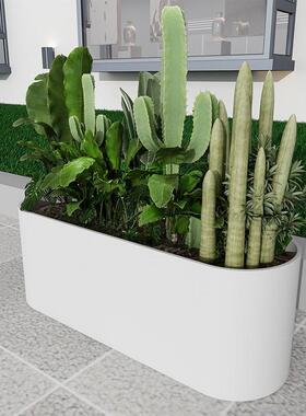 市街路组合种植玻花槽商业工程天道桥0406长条梯形花盆户外璃政钢