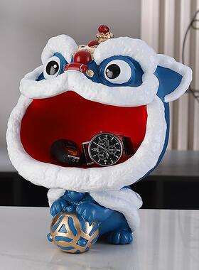 国潮醒狮入户玄关品钥匙收纳摆件家居客厅装饰龙年礼ZH-205送品手