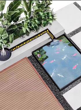 定制304不锈钢水景鱼池成品庭院别墅流水摆件喷泉循环水瀑布鱼池