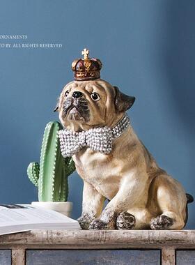 tmu斗塑贵族斗牛牛犬存钱罐脂树摆件仿真动物雕儿童房e装饰摆设存