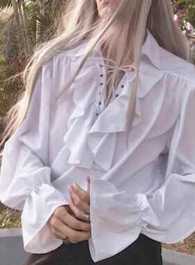 Men Pirate Shirt Vampire Prince Poet Shirts Medieval Buccane