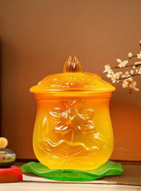 供水杯琉璃供佛杯小号大号家用观音净水杯佛前供水圣水杯佛堂可用