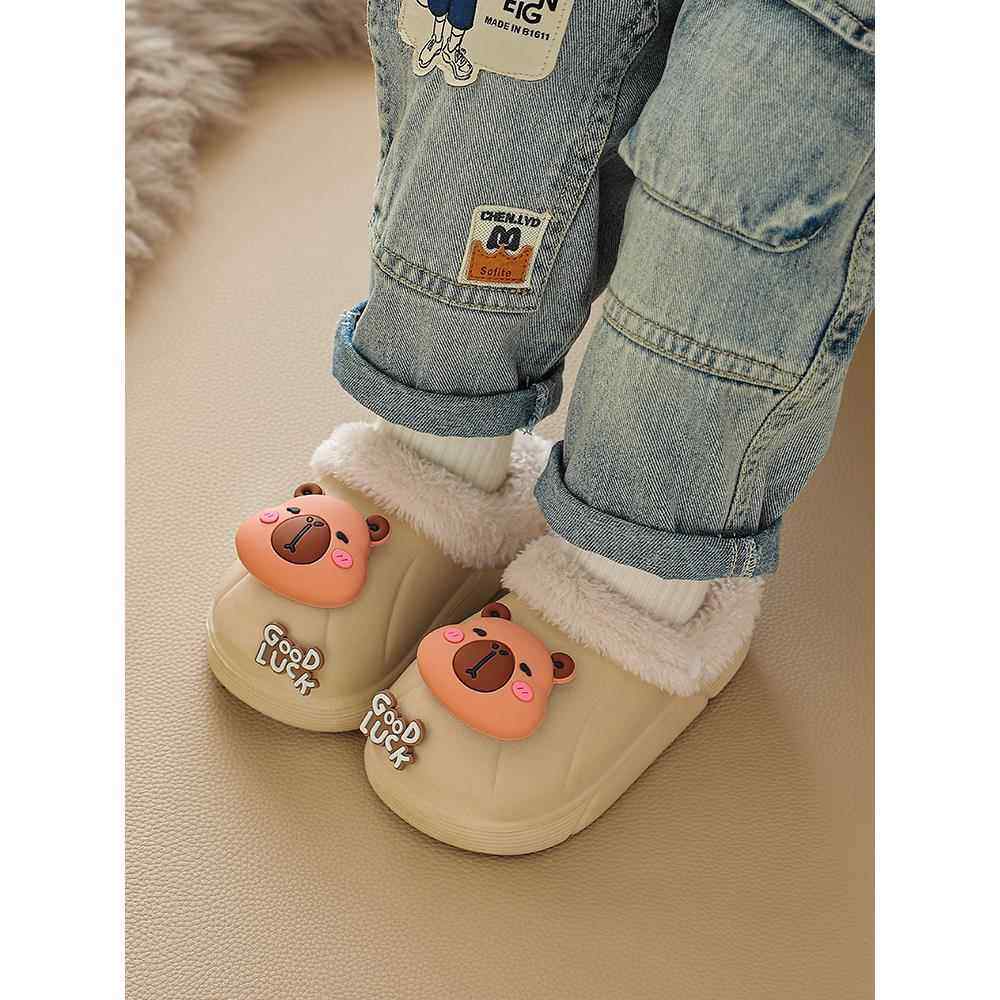 棉鞋女宝宝棉鞋男童棉拖鞋儿童加绒加厚可拆卸防水居家防滑可爱棉,淘宝优惠券,粉丝福利购,淘宝优惠卷