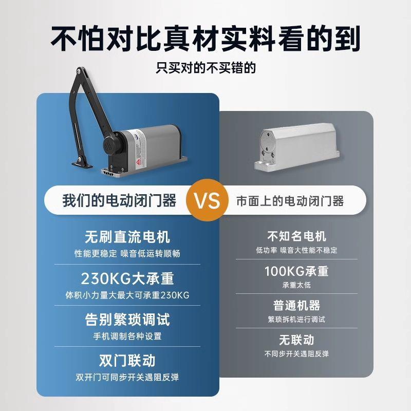 侧装开门机远程90曲臂电动闭门器铁门防火门门禁自动庭院防水电机 - 图1